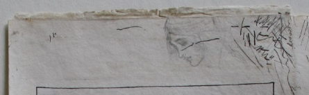 Profile of a young girls face sketched lightly at the top of the bookplate.