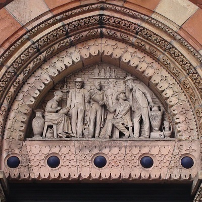 Panel over Doulton & Co headquarters c1876. (With kind permission of image copyright holder LondonRemembers.com)