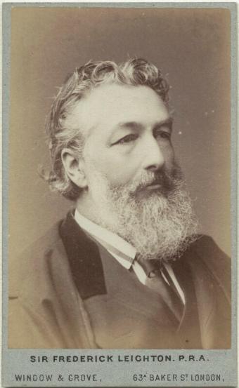 Frederic Leighton by Window & Grove, c.1880 (albumen cabinet card) ©National Portrait Gallery, London [note incorrect spelling of his first name]