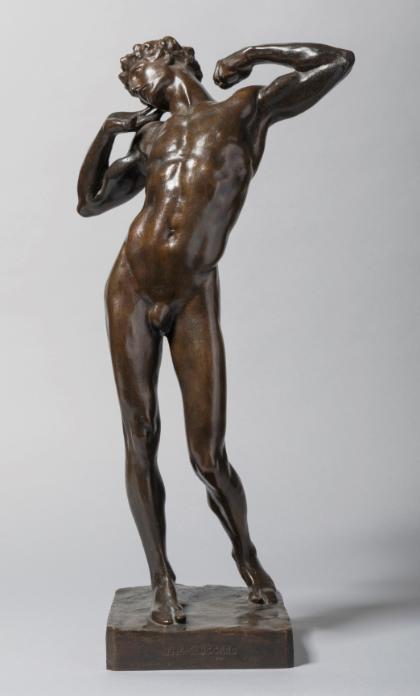 The Sluggard by Frederic Leighton, 1890 (bronze). 52.1cm high