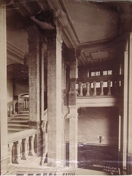 Second floor staircase faience shortly after completion in 1892. 