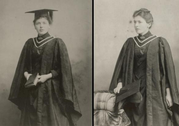 Elizabeth Beckett in her graduation gown, 1888