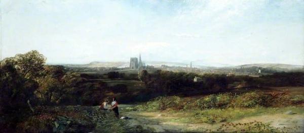 Robert Tonge: View of Ormskirk, 1848 (oil on canvas) Collection of The Atkinson Art Gallery, Southport