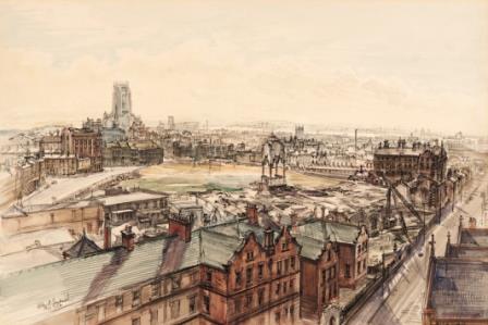 Metropolitan Cathedral Precinct, 1952 
by Allan P. Tankard (1897 – 1964)