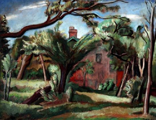 Bernard Meninsky: Cookham Dean, Berkshire c.1930 (oil on canvas). Collection of the Victoria Gallery & Museum