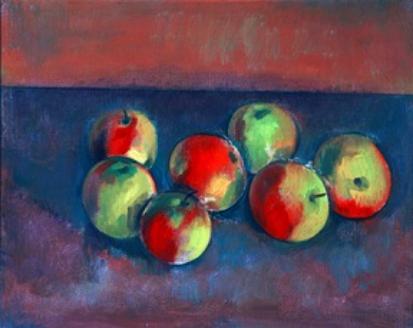 Bernard Meninsky: Still Life with Apples, c.1947 (oil on canvas). Collection of the Victoria Gallery & Museum