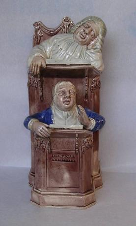 The Vicar and Moses glazed pottery figure group c.1790 by Ralph Wood (VG&M Collection)