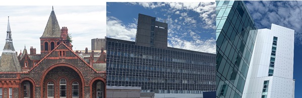 The three different architectural styles of the Royal Infirmary hospitals