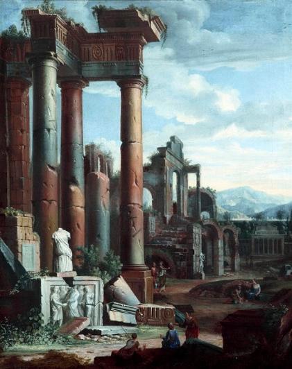 Classical Ruins (a pair) c.1750 Follower of Giovanni Paola Panini (1691 - 1765) 