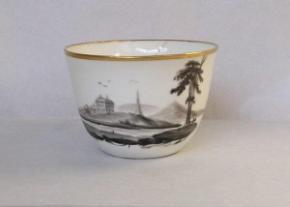 Herculaneum porcelain tea bowl and saucer, c.1810