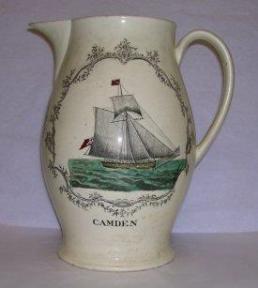 Creamware printed jug, c.1800