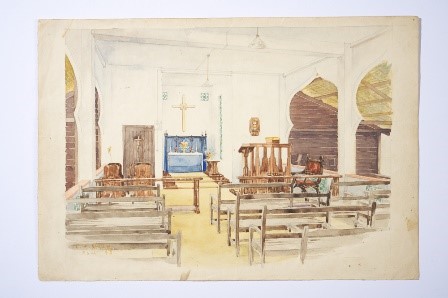 St George’s Chapel Interior, Changi POW camp, Singapore 1943