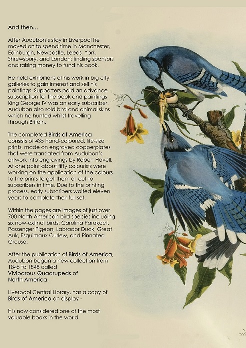 Final exhibition panel detailing the production of Audubon's book - Birds of America, the most expensive book in the world