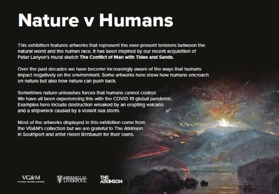 Nature vs Humans Exhibition - Introduction Panel