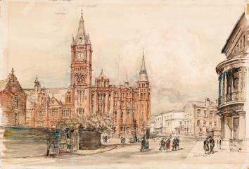 Sketch of the Victoria Building from the Guild of Students, 1946