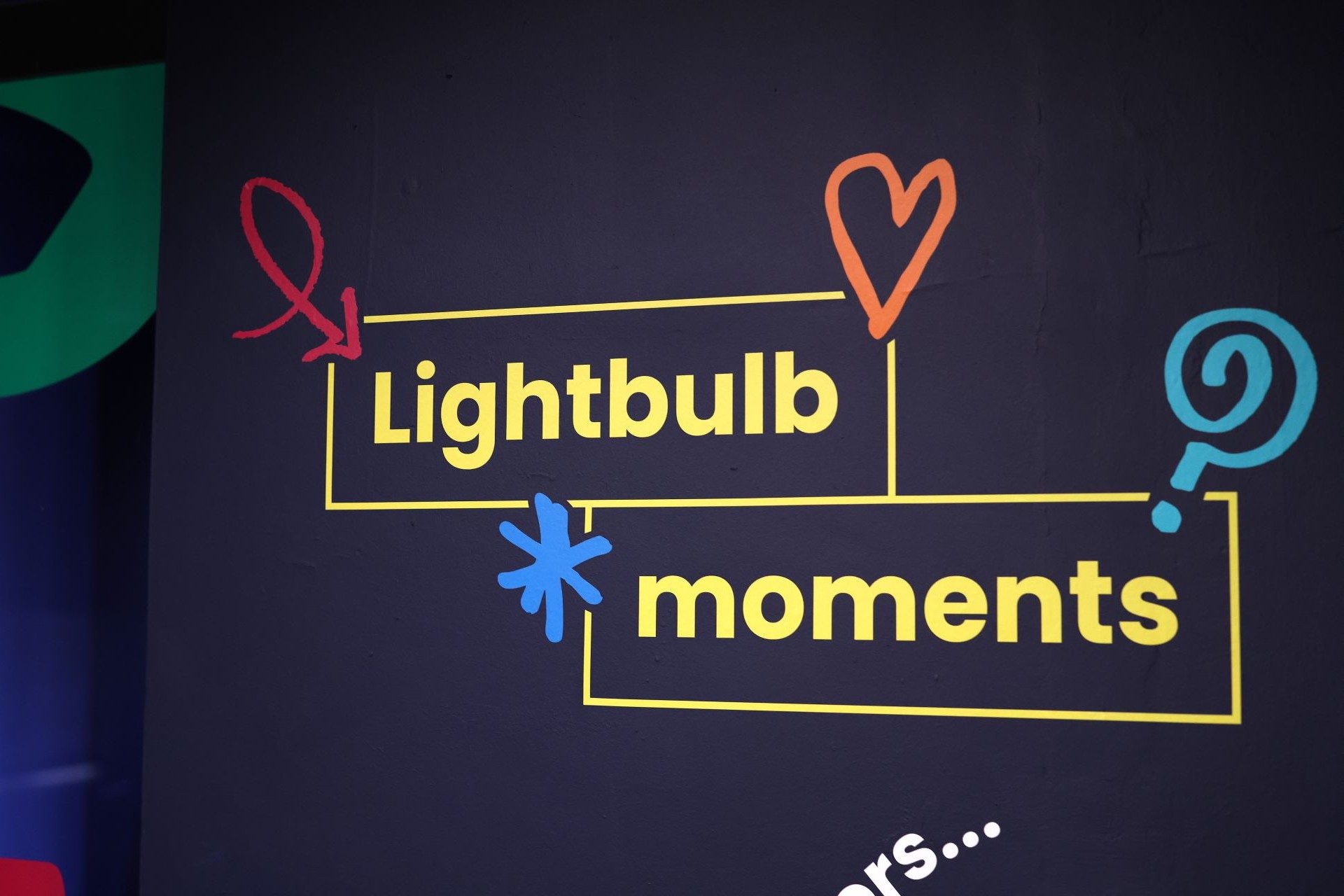 The entrance to the Lightbulb moments exhibition