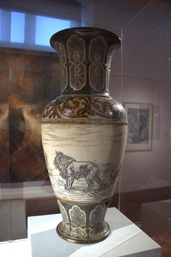 Vase with lions, 1885 Decorated by Hannah Barlow (1851 - 1916)