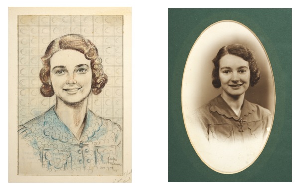 Portrait of Vera Mayne, 1944 (and photograph 1940)