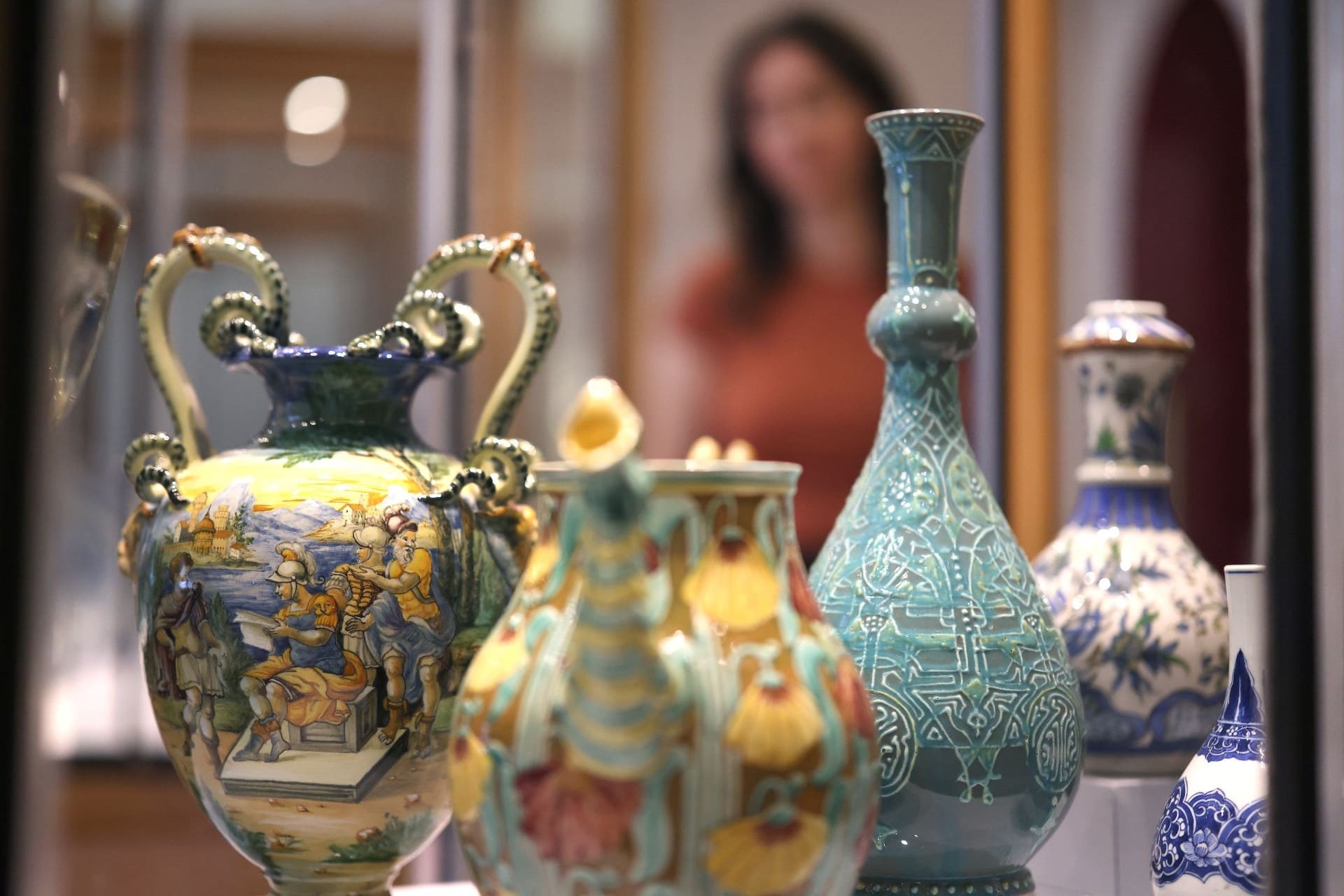 A collection of vases on display in our Decorative Arts gallery