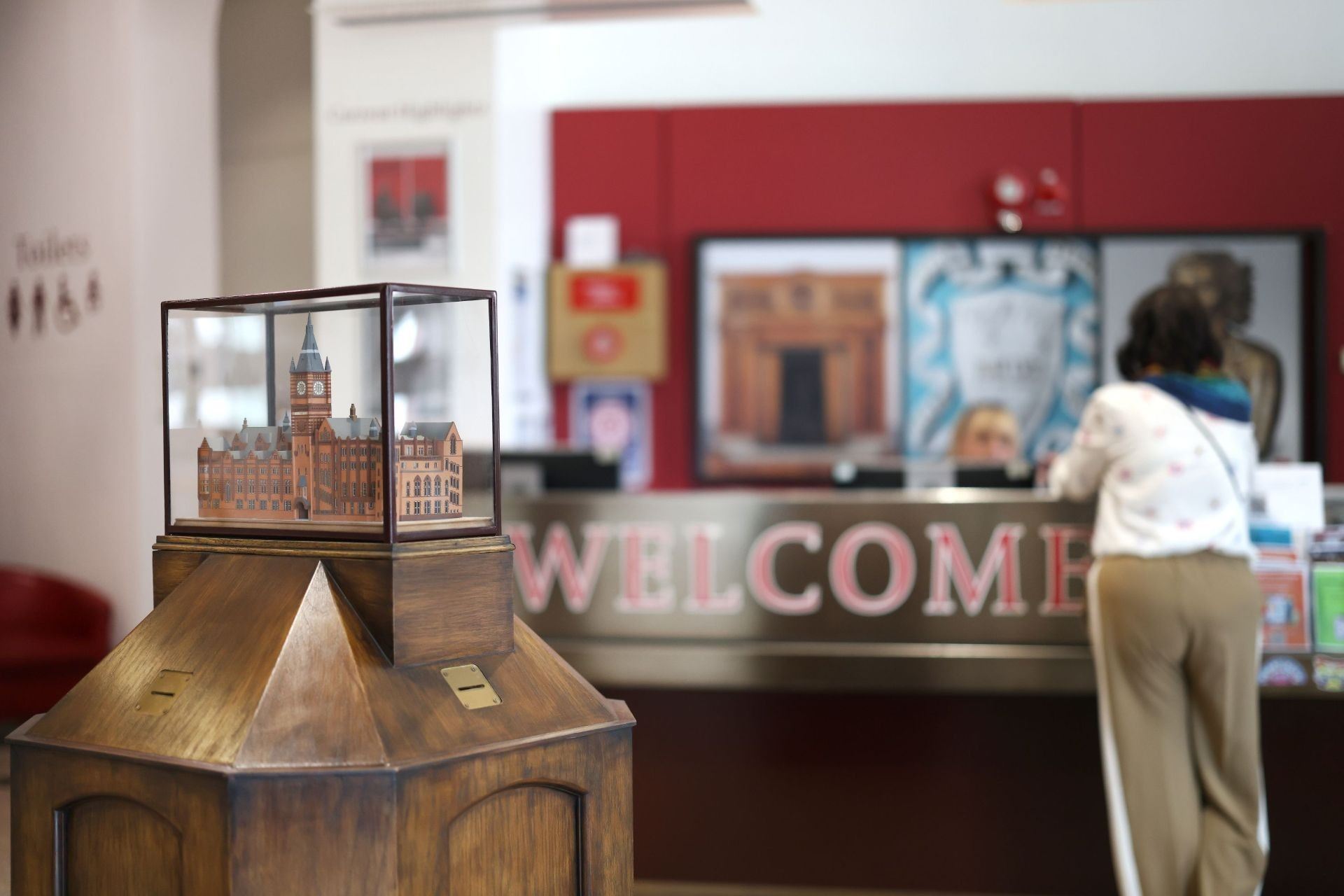 The welcome desk at the Victoria Gallery & Museum