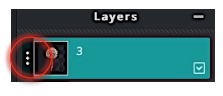 In the layers box, click on the three dots next to the top layer to  open the layer options, then reduce the Transparency to 60% for  a ghost effect.