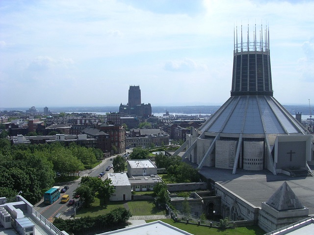 View from clock tower with both cathedrals